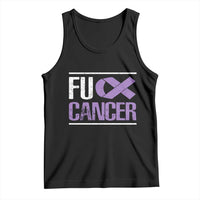 Fuck Cancer Tank Top Funny National Cancer Prevention Month Lavender Ribbon