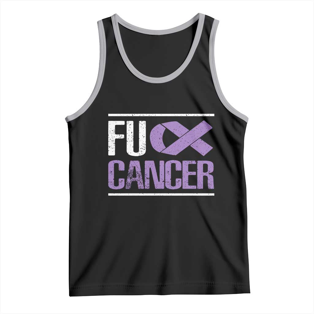 Fuck Cancer Tank Top Funny National Cancer Prevention Month Lavender Ribbon