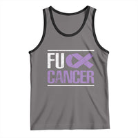 Fuck Cancer Tank Top Funny National Cancer Prevention Month Lavender Ribbon