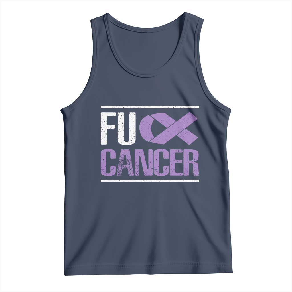 Fuck Cancer Tank Top Funny National Cancer Prevention Month Lavender Ribbon