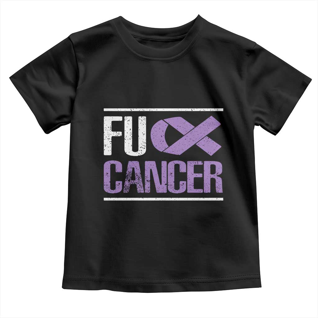 Fuck Cancer Toddler T Shirt Funny National Cancer Prevention Month Lavender Ribbon