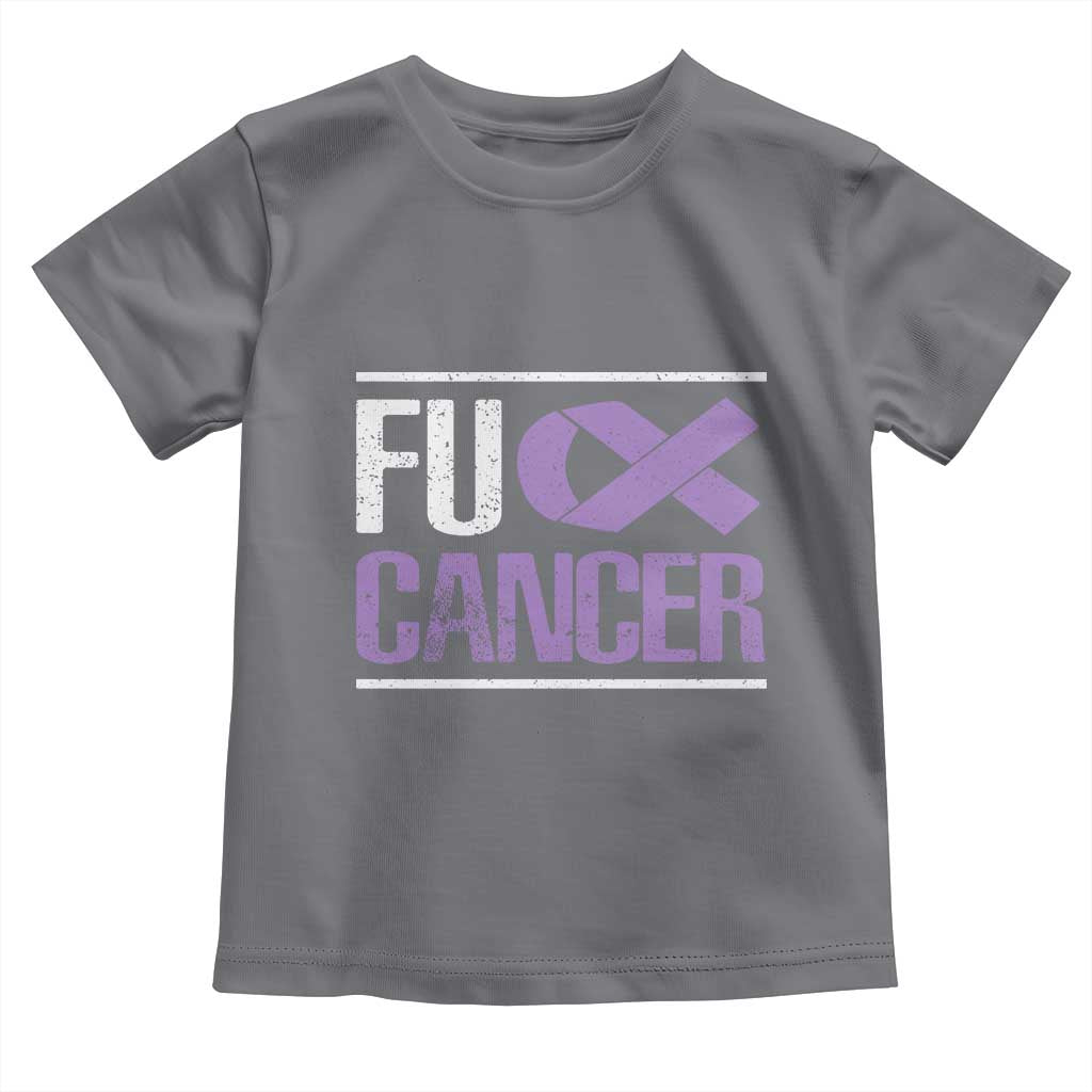 Fuck Cancer Toddler T Shirt Funny National Cancer Prevention Month Lavender Ribbon