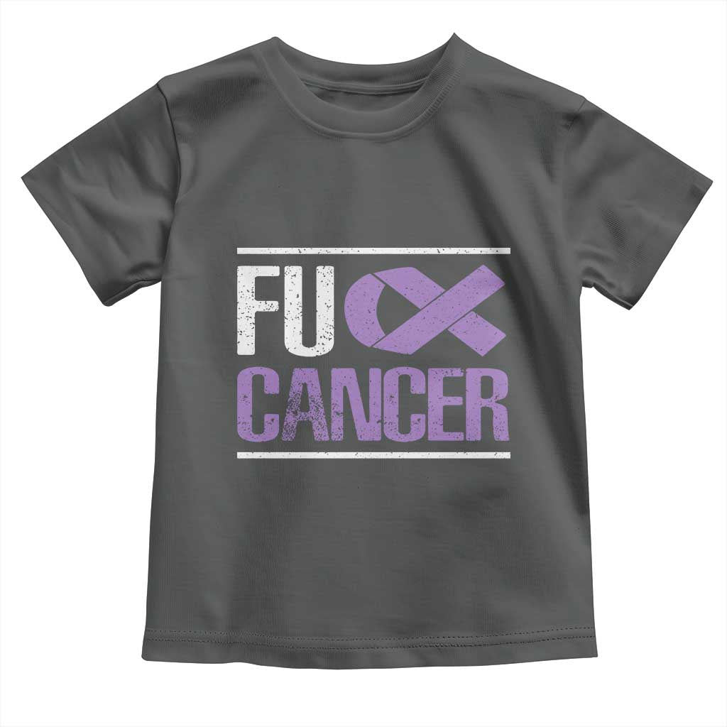 Fuck Cancer Toddler T Shirt Funny National Cancer Prevention Month Lavender Ribbon