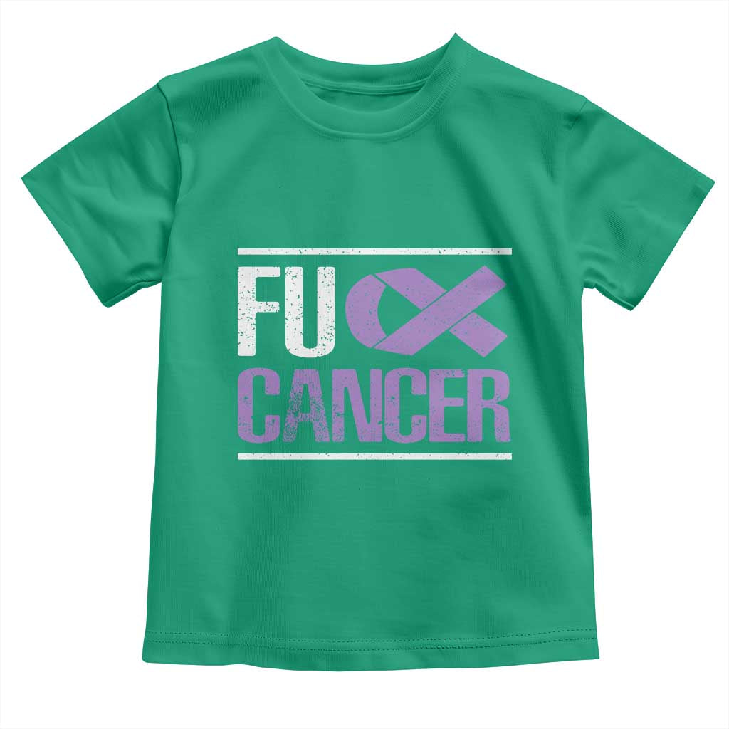 Fuck Cancer Toddler T Shirt Funny National Cancer Prevention Month Lavender Ribbon