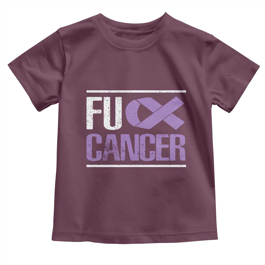 Fuck Cancer Toddler T Shirt Funny National Cancer Prevention Month Lavender Ribbon