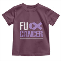 Fuck Cancer Toddler T Shirt Funny National Cancer Prevention Month Lavender Ribbon