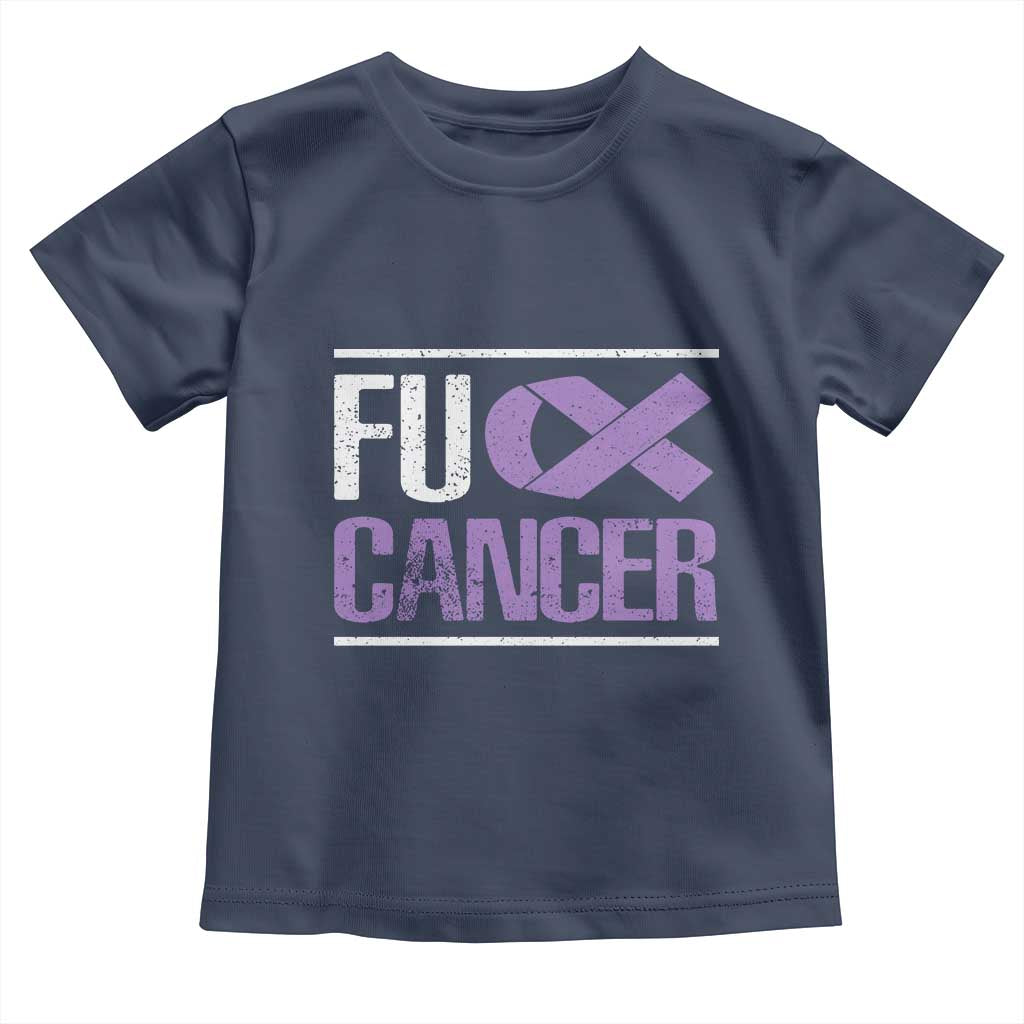 Fuck Cancer Toddler T Shirt Funny National Cancer Prevention Month Lavender Ribbon
