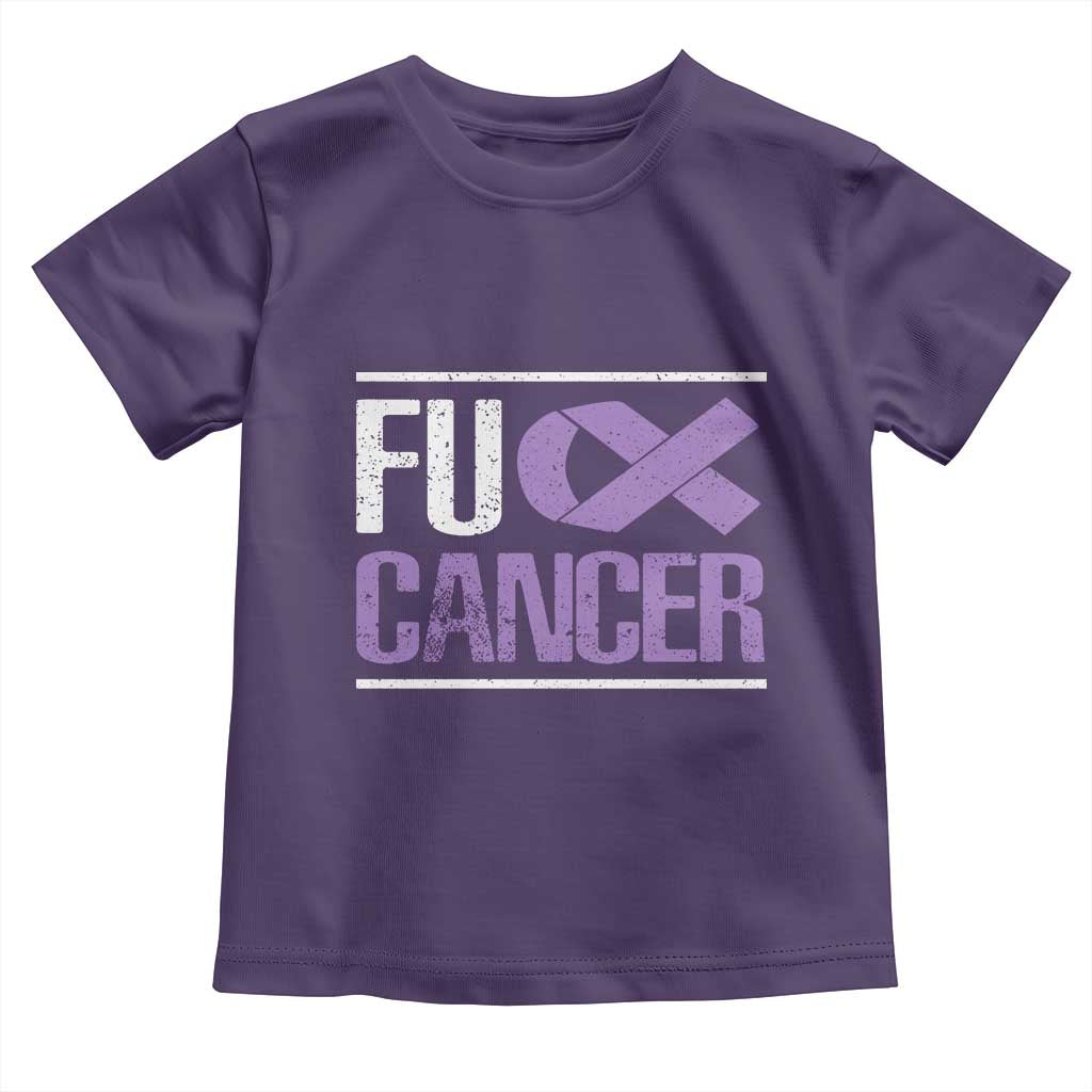 Fuck Cancer Toddler T Shirt Funny National Cancer Prevention Month Lavender Ribbon