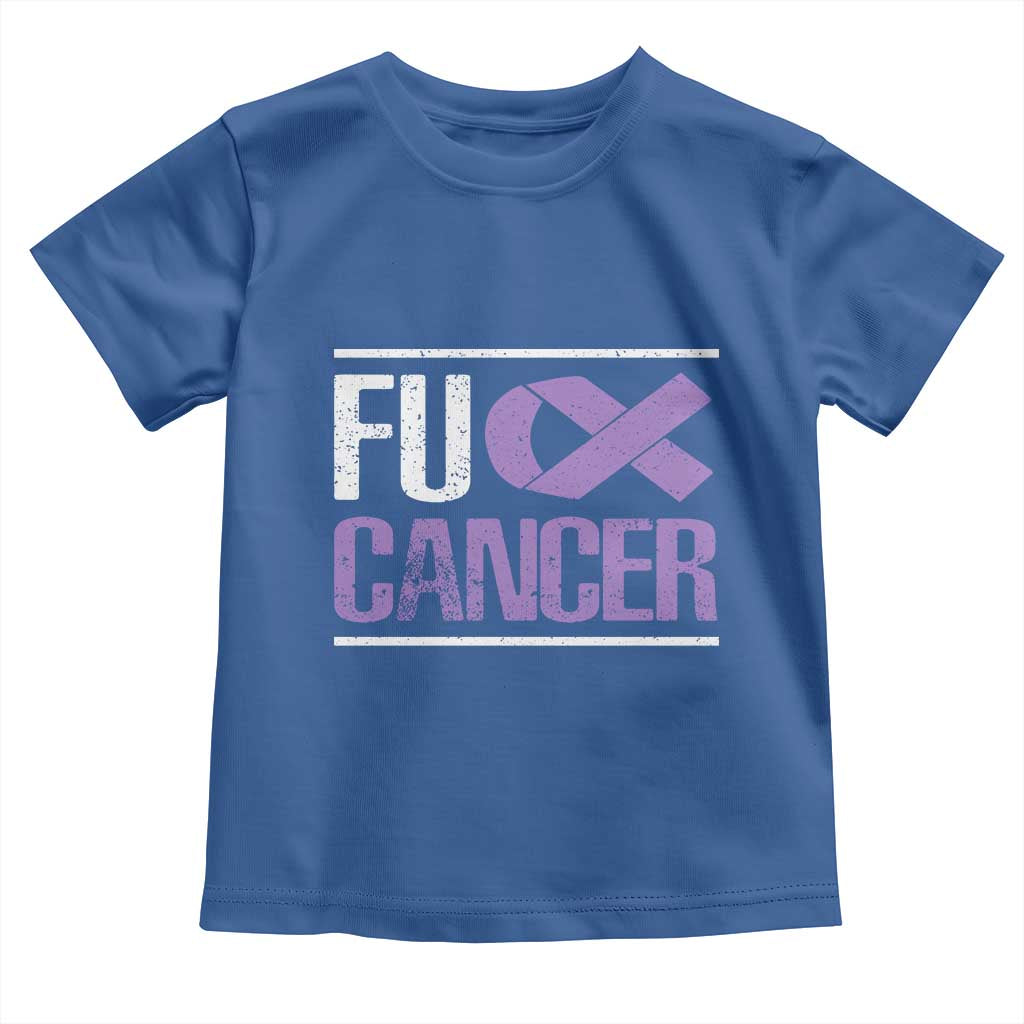 Fuck Cancer Toddler T Shirt Funny National Cancer Prevention Month Lavender Ribbon