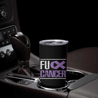 Fuck Cancer Tumbler Cup Funny National Cancer Prevention Month Lavender Ribbon