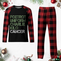 Foxtrot Uniform Charlie Kilo Cancer Plaid Pajama Set Funny Fuck Cancer Military Alphabet