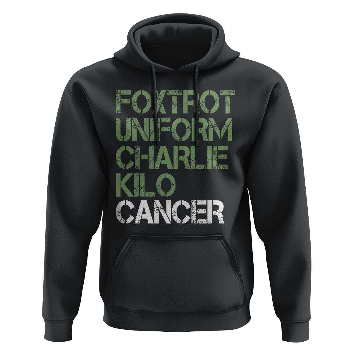 Foxtrot Uniform Charlie Kilo Cancer Hoodie Funny Fuck Cancer Military Alphabet