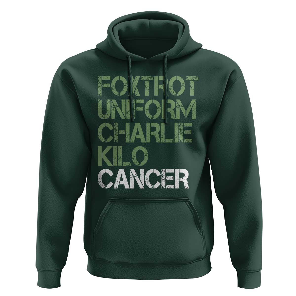 Foxtrot Uniform Charlie Kilo Cancer Hoodie Funny Fuck Cancer Military Alphabet