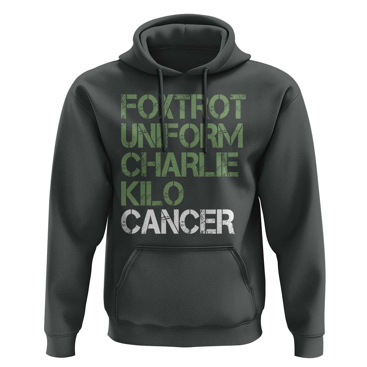 Foxtrot Uniform Charlie Kilo Cancer Hoodie Funny Fuck Cancer Military Alphabet