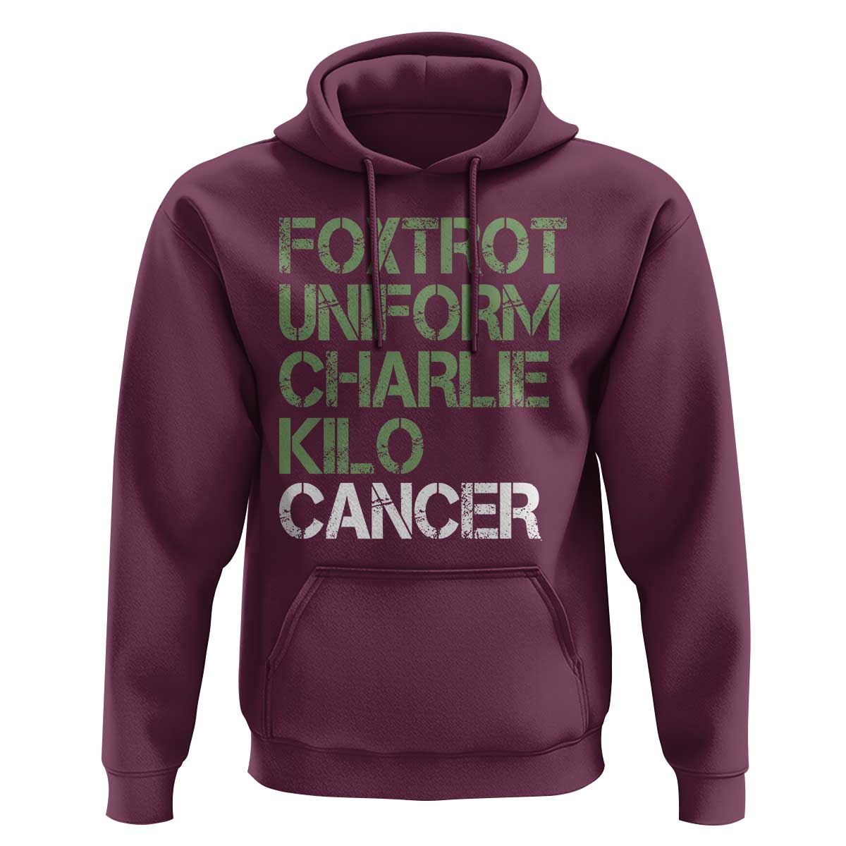 Foxtrot Uniform Charlie Kilo Cancer Hoodie Funny Fuck Cancer Military Alphabet