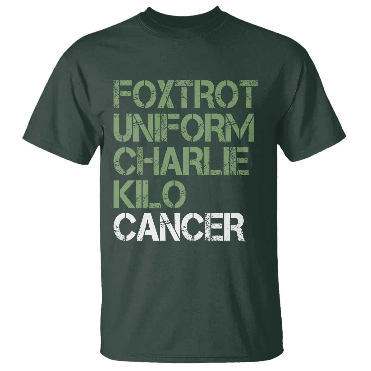 Foxtrot Uniform Charlie Kilo Cancer T Shirt Funny Fuck Cancer Military Alphabet