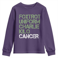 Foxtrot Uniform Charlie Kilo Cancer Youth Sweatshirt Funny Fuck Cancer Military Alphabet
