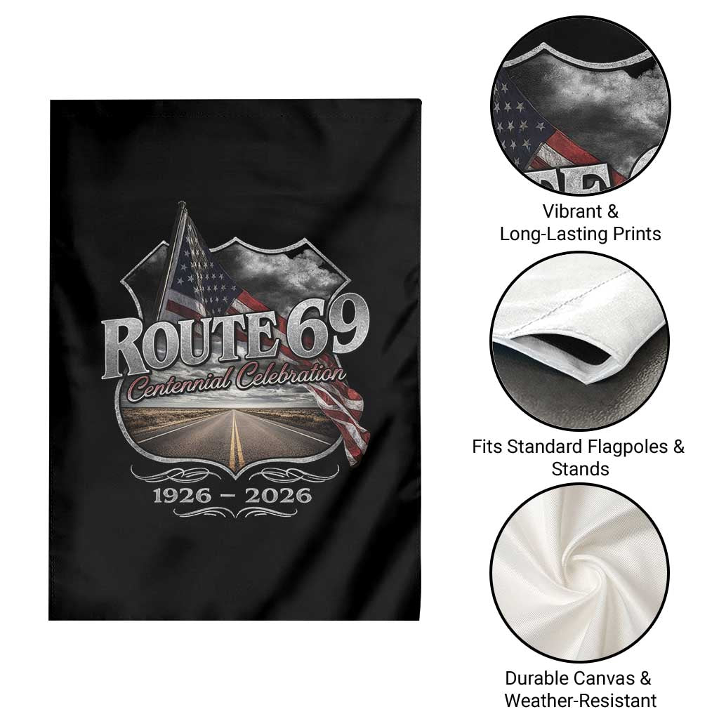 US Route 69 Centennial Celebration Garden Flag Highway Road 100 Years Anniversary American Flag