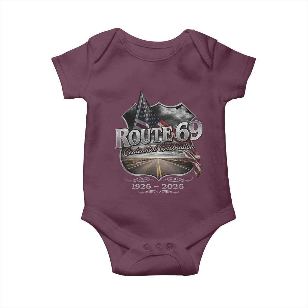 US Route 69 Centennial Celebration Baby Onesie Highway Road 100 Years Anniversary American Flag