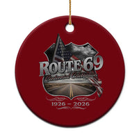 US Route 69 Centennial Celebration Ceramic Ornament Highway Road 100 Years Anniversary American Flag