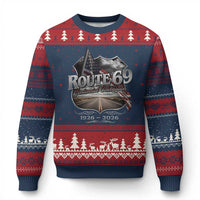 US Route 69 Centennial Celebration Ugly Christmas Sweater Highway Road 100 Years Anniversary American Flag