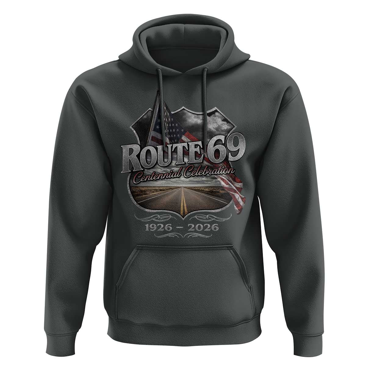 US Route 69 Centennial Celebration Hoodie Highway Road 100 Years Anniversary American Flag