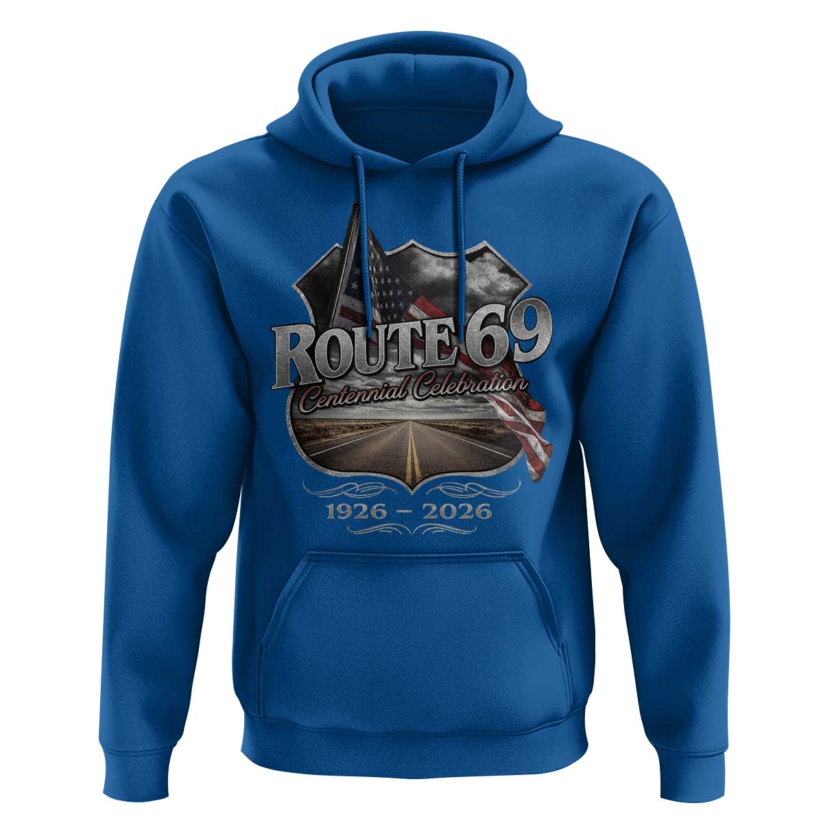 US Route 69 Centennial Celebration Hoodie Highway Road 100 Years Anniversary American Flag