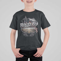 US Route 69 Centennial Celebration T Shirt For Kid Highway Road 100 Years Anniversary American Flag