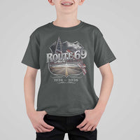 US Route 69 Centennial Celebration T Shirt For Kid Highway Road 100 Years Anniversary American Flag
