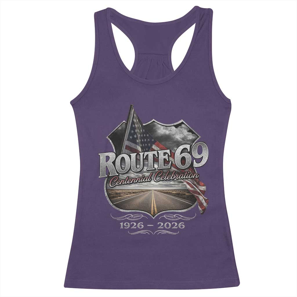 US Route 69 Centennial Celebration Racerback Tank Top Highway Road 100 Years Anniversary American Flag