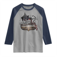 US Route 69 Centennial Celebration Raglan Shirt Highway Road 100 Years Anniversary American Flag