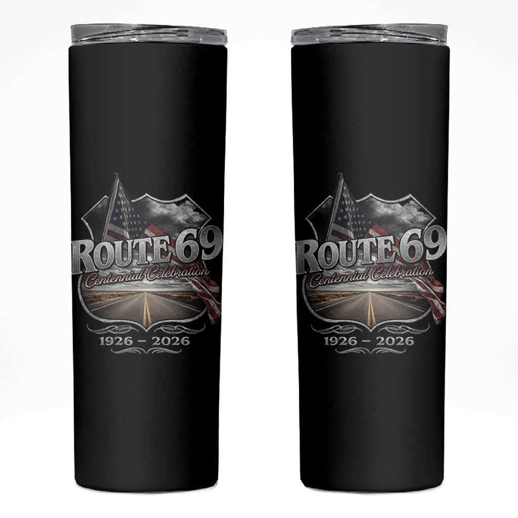 US Route 69 Centennial Celebration Skinny Tumbler Highway Road 100 Years Anniversary American Flag