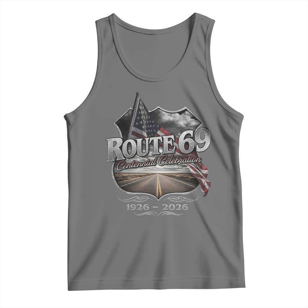 US Route 69 Centennial Celebration Tank Top Highway Road 100 Years Anniversary American Flag