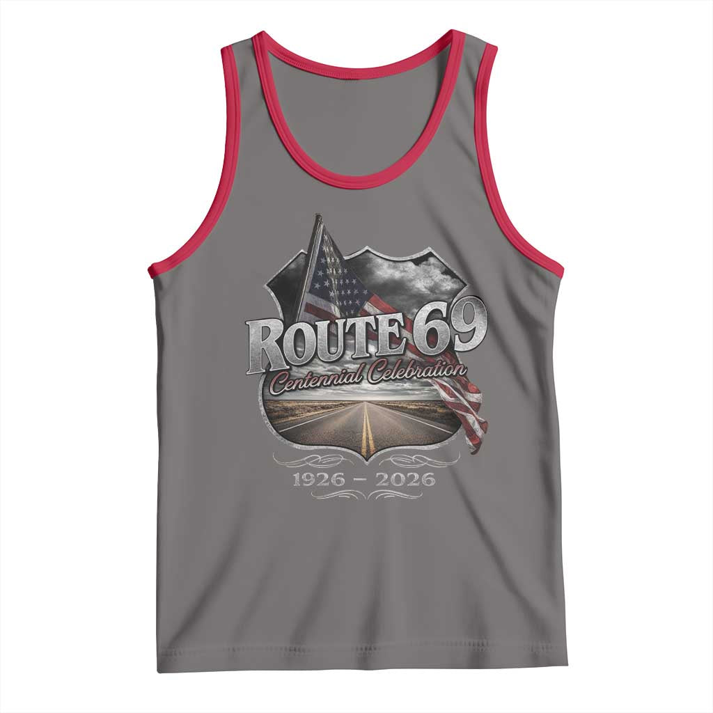 US Route 69 Centennial Celebration Tank Top Highway Road 100 Years Anniversary American Flag