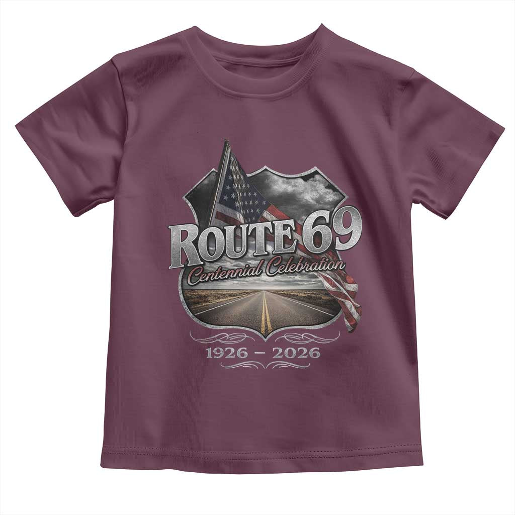 US Route 69 Centennial Celebration Toddler T Shirt Highway Road 100 Years Anniversary American Flag