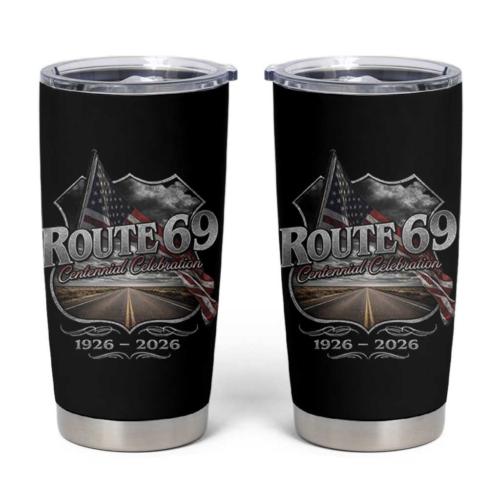 US Route 69 Centennial Celebration Tumbler Cup Highway Road 100 Years Anniversary American Flag