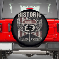 Historic Route 69 Highway Road Spare Tire Cover Americana Vintage USA Flag