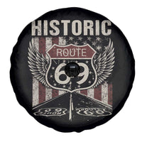 Historic Route 69 Highway Road Spare Tire Cover Americana Vintage USA Flag