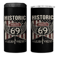 Historic Route 69 Highway Road 4 in 1 Can Cooler Tumbler Americana Vintage USA Flag
