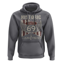 Historic Route 69 Highway Road Hoodie Americana Vintage USA Flag