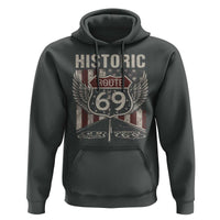 Historic Route 69 Highway Road Hoodie Americana Vintage USA Flag