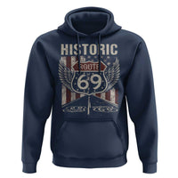 Historic Route 69 Highway Road Hoodie Americana Vintage USA Flag