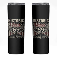 Historic Route 69 Highway Road Skinny Tumbler Americana Vintage USA Flag
