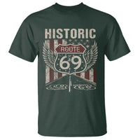 Historic Route 69 Highway Road T Shirt Americana Vintage USA Flag