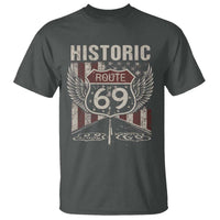 Historic Route 69 Highway Road T Shirt Americana Vintage USA Flag