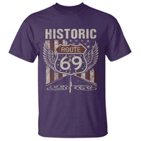 Historic Route 69 Highway Road T Shirt Americana Vintage USA Flag