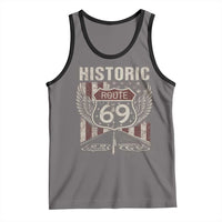 Historic Route 69 Highway Road Tank Top Americana Vintage USA Flag