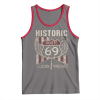 Historic Route 69 Highway Road Tank Top Americana Vintage USA Flag