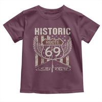 Historic Route 69 Highway Road Toddler T Shirt Americana Vintage USA Flag