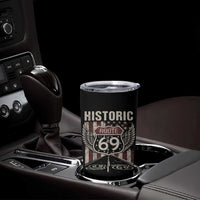 Historic Route 69 Highway Road Tumbler Cup Americana Vintage USA Flag
